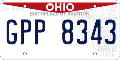 OH license plate GPP8343