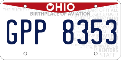 OH license plate GPP8353