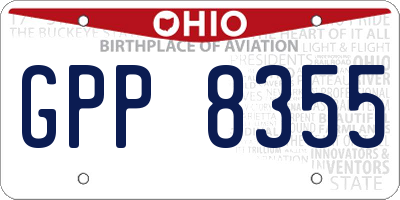 OH license plate GPP8355
