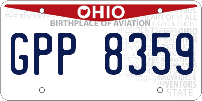OH license plate GPP8359