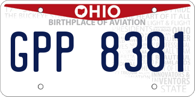 OH license plate GPP8381