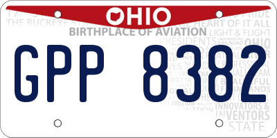 OH license plate GPP8382