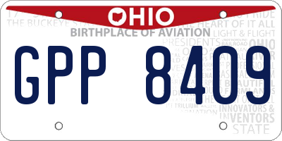 OH license plate GPP8409