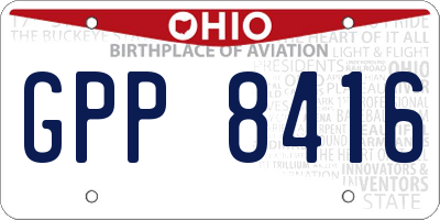 OH license plate GPP8416