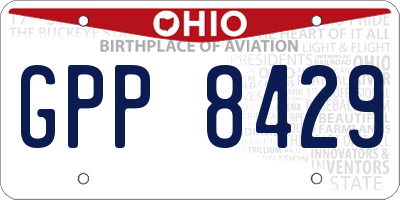 OH license plate GPP8429