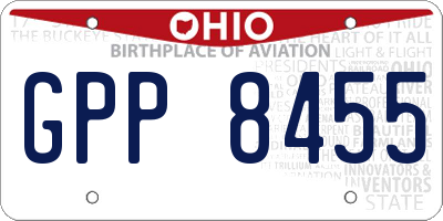 OH license plate GPP8455