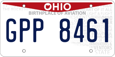 OH license plate GPP8461