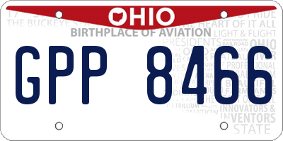 OH license plate GPP8466