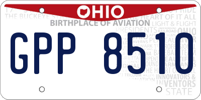 OH license plate GPP8510