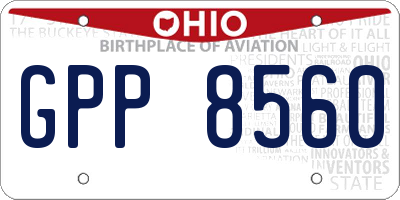 OH license plate GPP8560