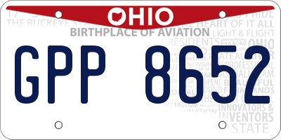 OH license plate GPP8652