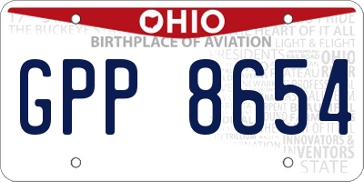 OH license plate GPP8654