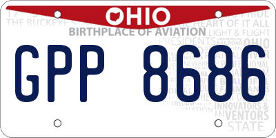 OH license plate GPP8686