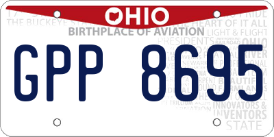 OH license plate GPP8695