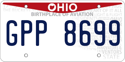 OH license plate GPP8699