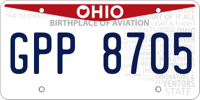 OH license plate GPP8705