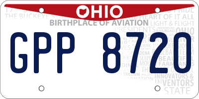 OH license plate GPP8720