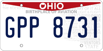 OH license plate GPP8731