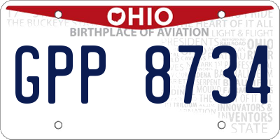 OH license plate GPP8734