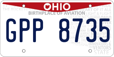 OH license plate GPP8735