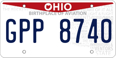 OH license plate GPP8740