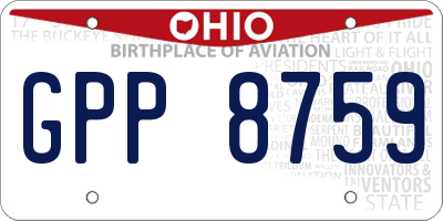 OH license plate GPP8759