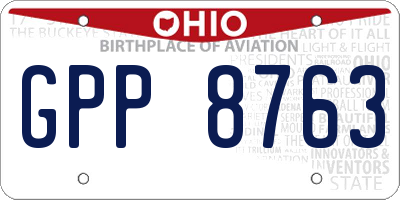 OH license plate GPP8763