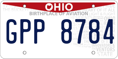 OH license plate GPP8784