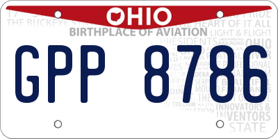 OH license plate GPP8786