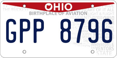 OH license plate GPP8796