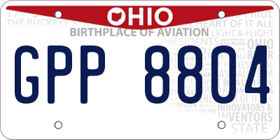 OH license plate GPP8804