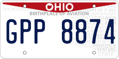 OH license plate GPP8874