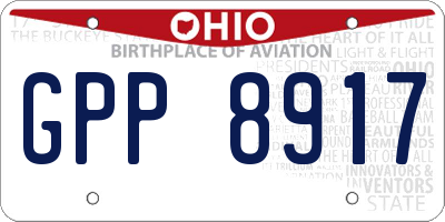 OH license plate GPP8917