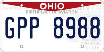 OH license plate GPP8988