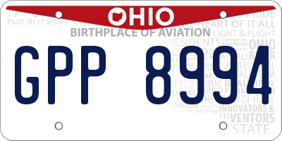 OH license plate GPP8994