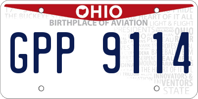 OH license plate GPP9114