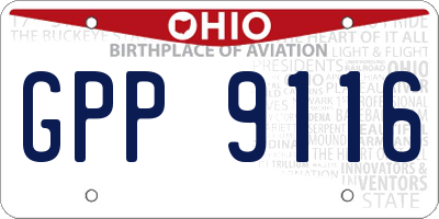 OH license plate GPP9116