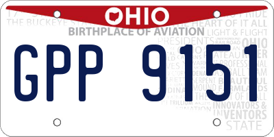 OH license plate GPP9151