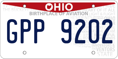 OH license plate GPP9202