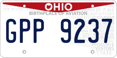 OH license plate GPP9237