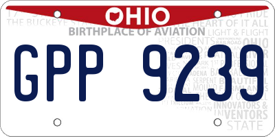 OH license plate GPP9239