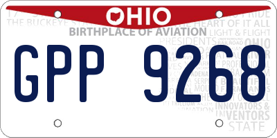OH license plate GPP9268