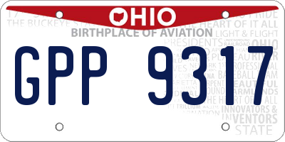 OH license plate GPP9317