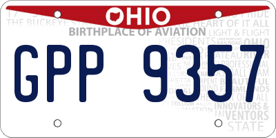 OH license plate GPP9357