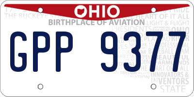 OH license plate GPP9377