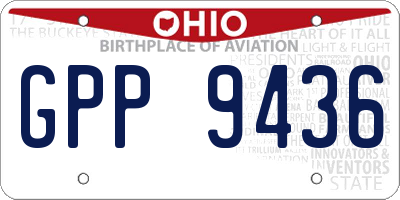 OH license plate GPP9436