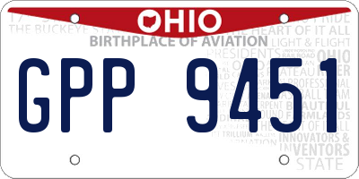 OH license plate GPP9451