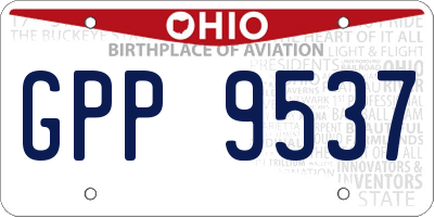 OH license plate GPP9537