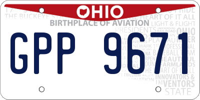 OH license plate GPP9671