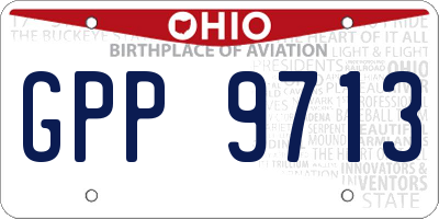 OH license plate GPP9713